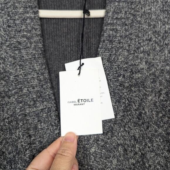 NWT Etoile Isabel Marant Grey Moana Cinched Wool Oversized Sweater - Picture 9 of 9